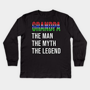 Grand Father Gambian Grandpa The Man The Myth The Legend - Gift for Gambian Dad With Roots From  Gambia Kids Long Sleeve T-Shirt